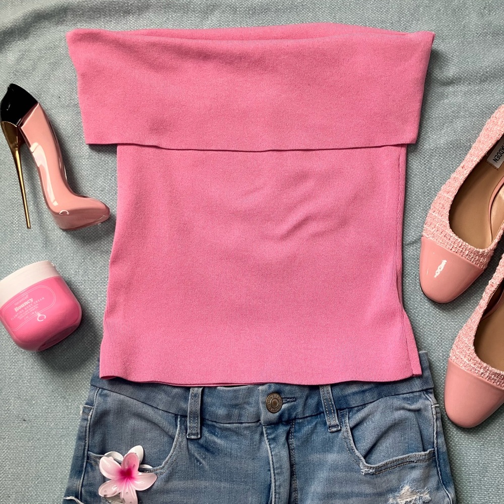 Express Pink Off-Shoulder Women's Sweater